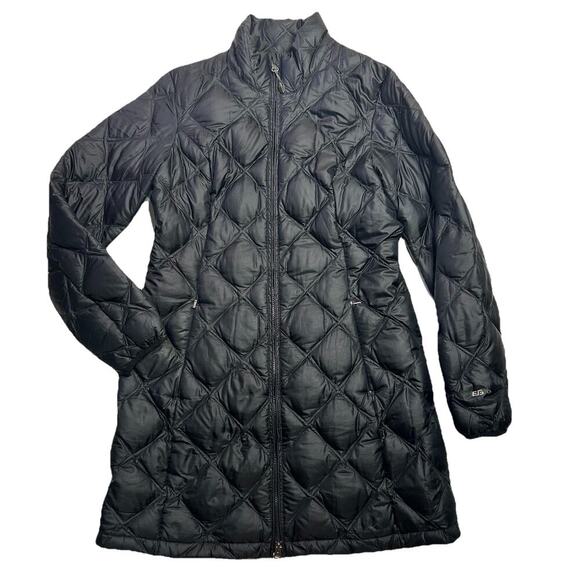 Eddie Bauer EB700 Goose Down Puffer Parka Jacket Women’s Small Black Full Zip - Picture 1 of 10